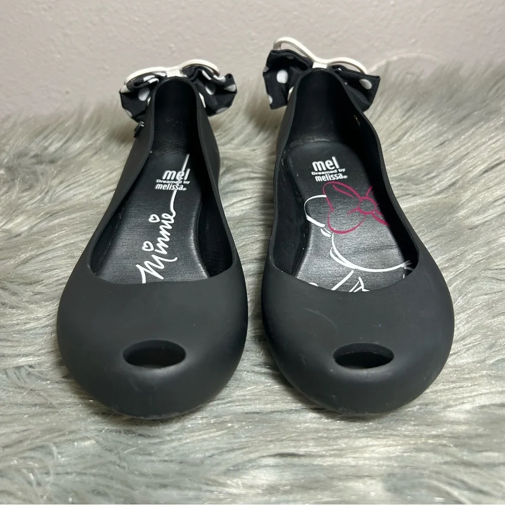 MINI MELISSA x Disney Minnie Mouse Ultragirl Ballet Flat Black Sz 1